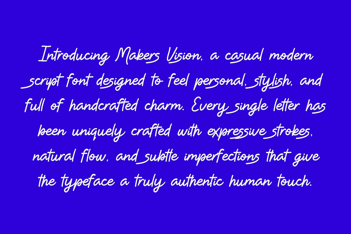 Makers Vision - Casual Script Type, a Script Font by HipFonts (Photo 3 of 12)