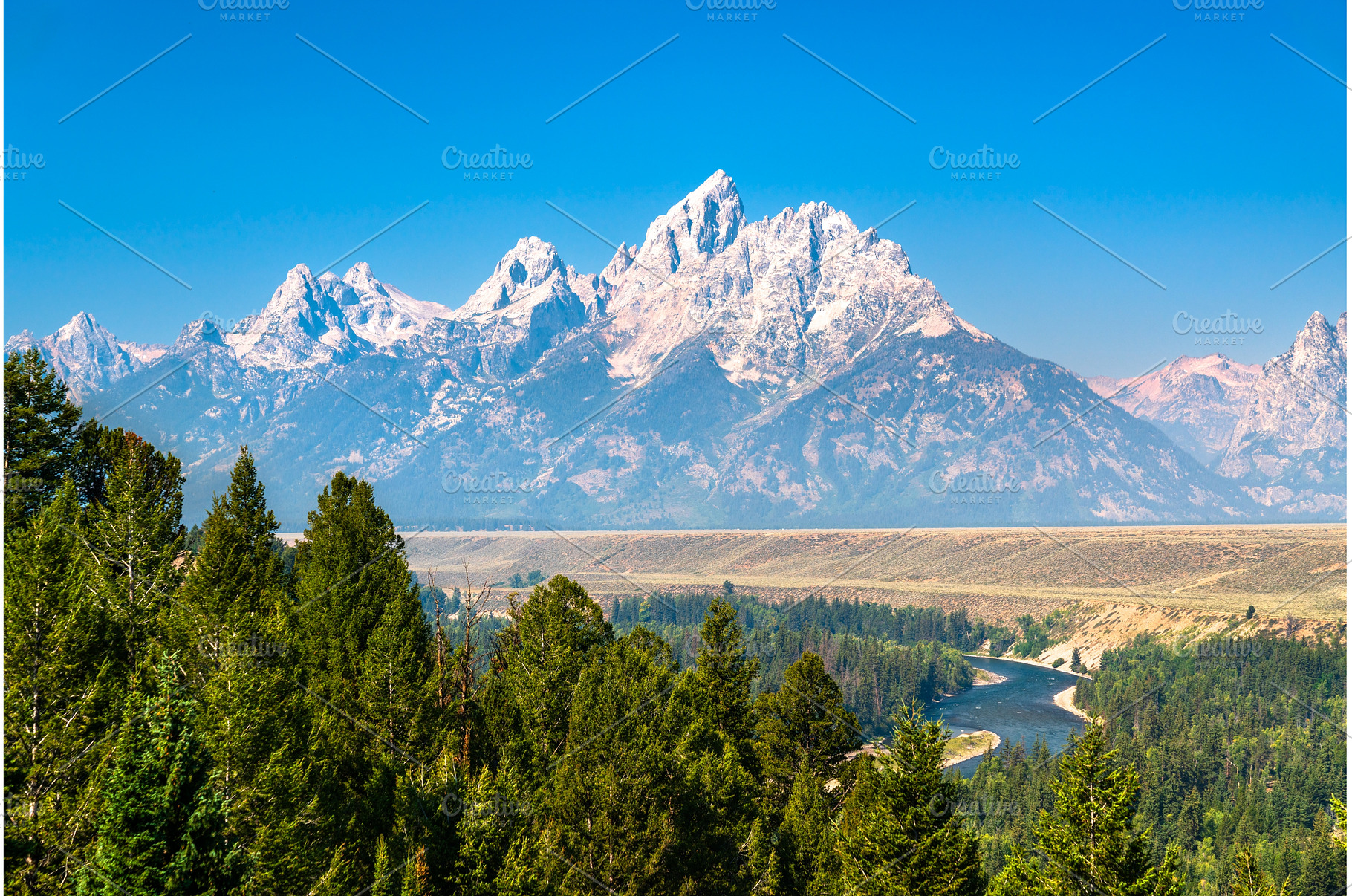 View of the Teton Range above the, a Nature Photo by Leonid Andronov