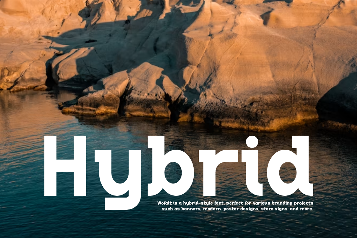 Wofalt - Hybrid Font, a Sans Serif Font by Iqsiart Studio (Photo 2 of 11)