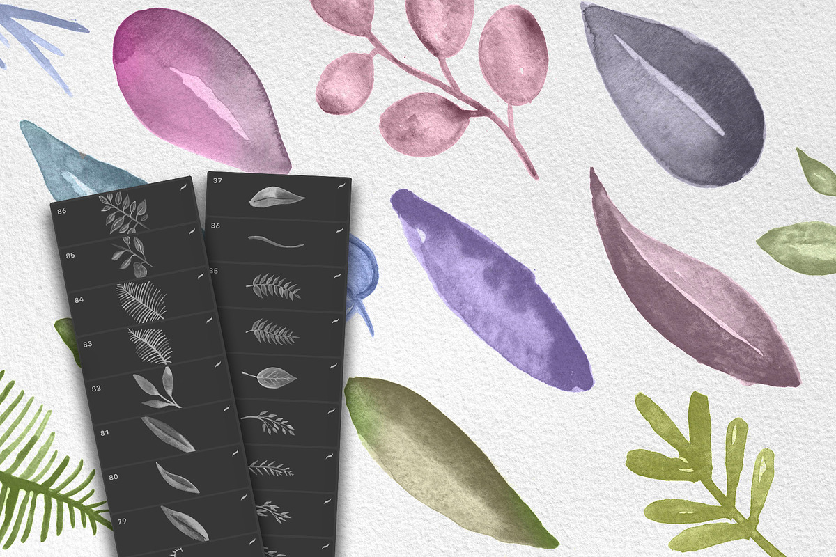 Procreate Watercolor Flowers Stamps, a Brush Add-On by RadekBroz (Photo 6 of 8)