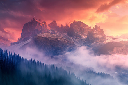 A stunning sunrise illuminates the r, a Photo by Tanuart