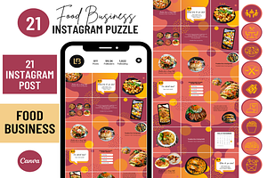Red Food Instagram Puzzle Template