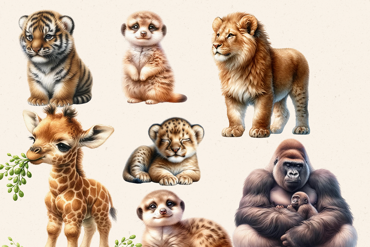SAFARI JUNGLE ANIMALS CLIPART PACK, an Animal Illustration by Daring Digies (Photo 4 of 10)