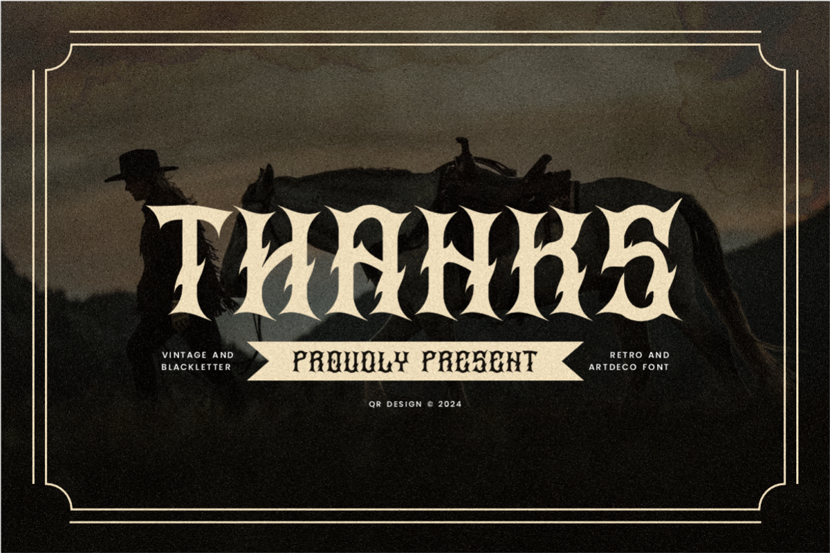 Sragoz America - Western Font, a Blackletter Font by QR Design Studio (Photo 7 of 7)