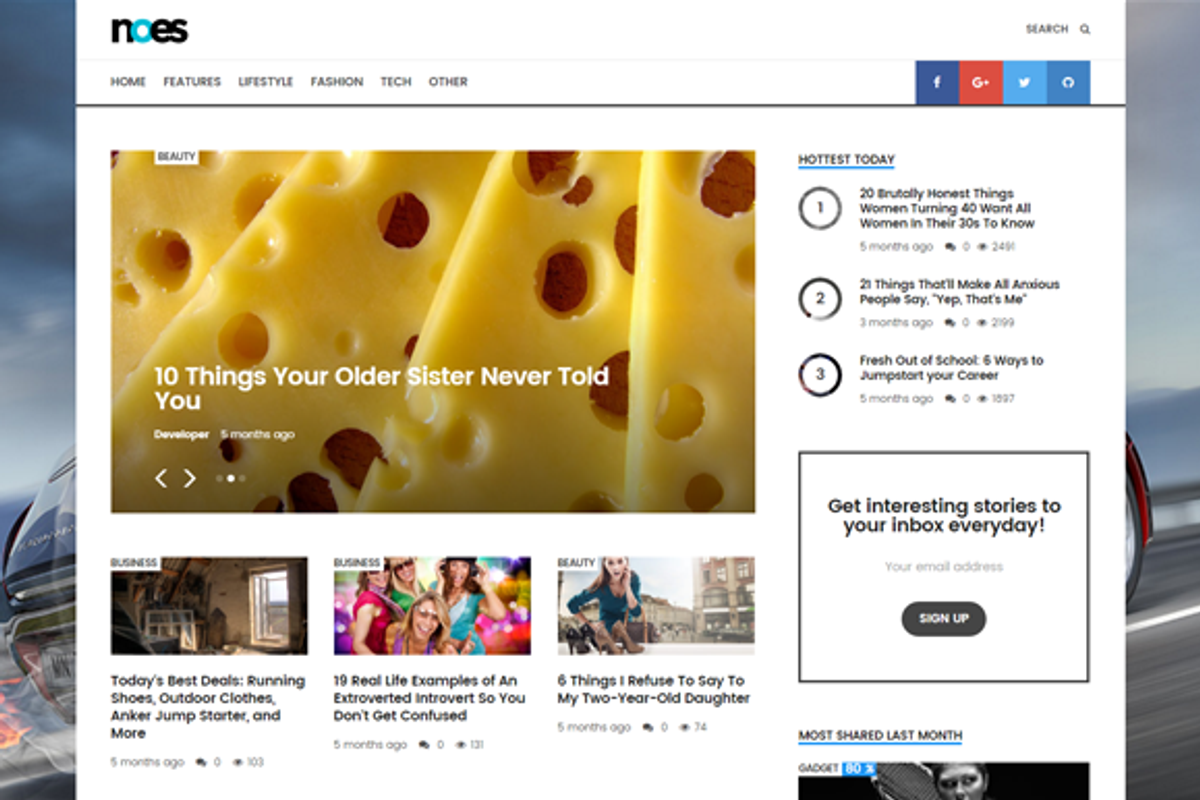 Noes - Viral, Magazine, Blog, a WordPress Template by NOMAD THEME (Photo 2 of 4)