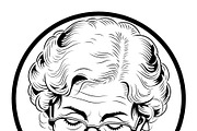 Old woman wearing glasses focused on, a Person Illustration by LogosDen (Thumbnail 3 of 3)