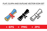 Diploma Certificate Icons Vector Set, an Outline Icon by Artonix (Thumbnail 1 of 2)