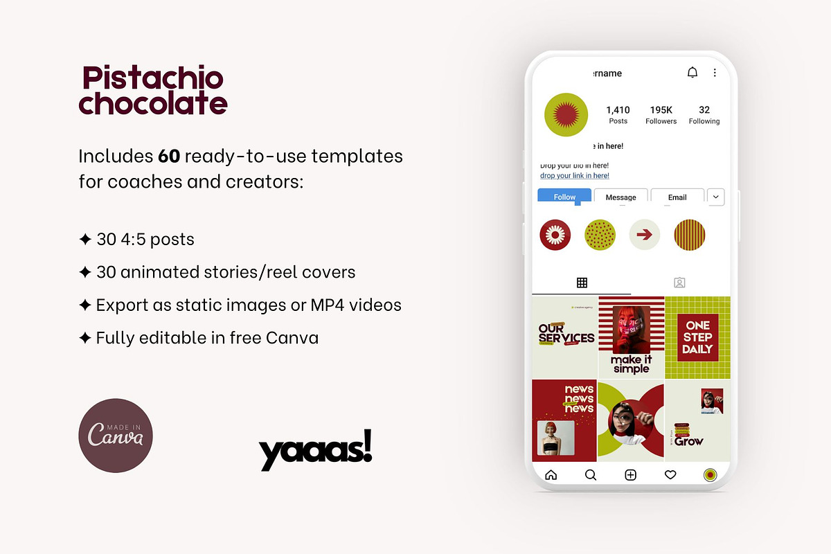 Bold Red Instagram Template Kit, a Social Media Template by Yaaas Design (Photo 3 of 12)