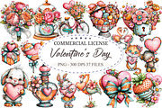 Watercolor Valentine Clipart, an Illustration by designcity5 (Thumbnail 1 of 5)