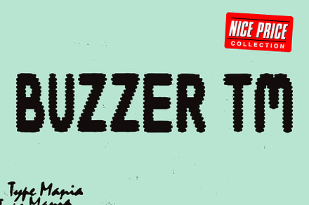 Buzzer TM – Good Vibrating Typeface, a Sans Serif Font by Type Mania