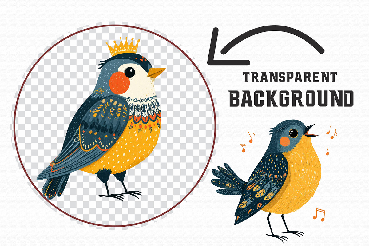 Quirky Birds Clipart PNG, an Illustration by Libby Wishes (Photo 3 of 5)
