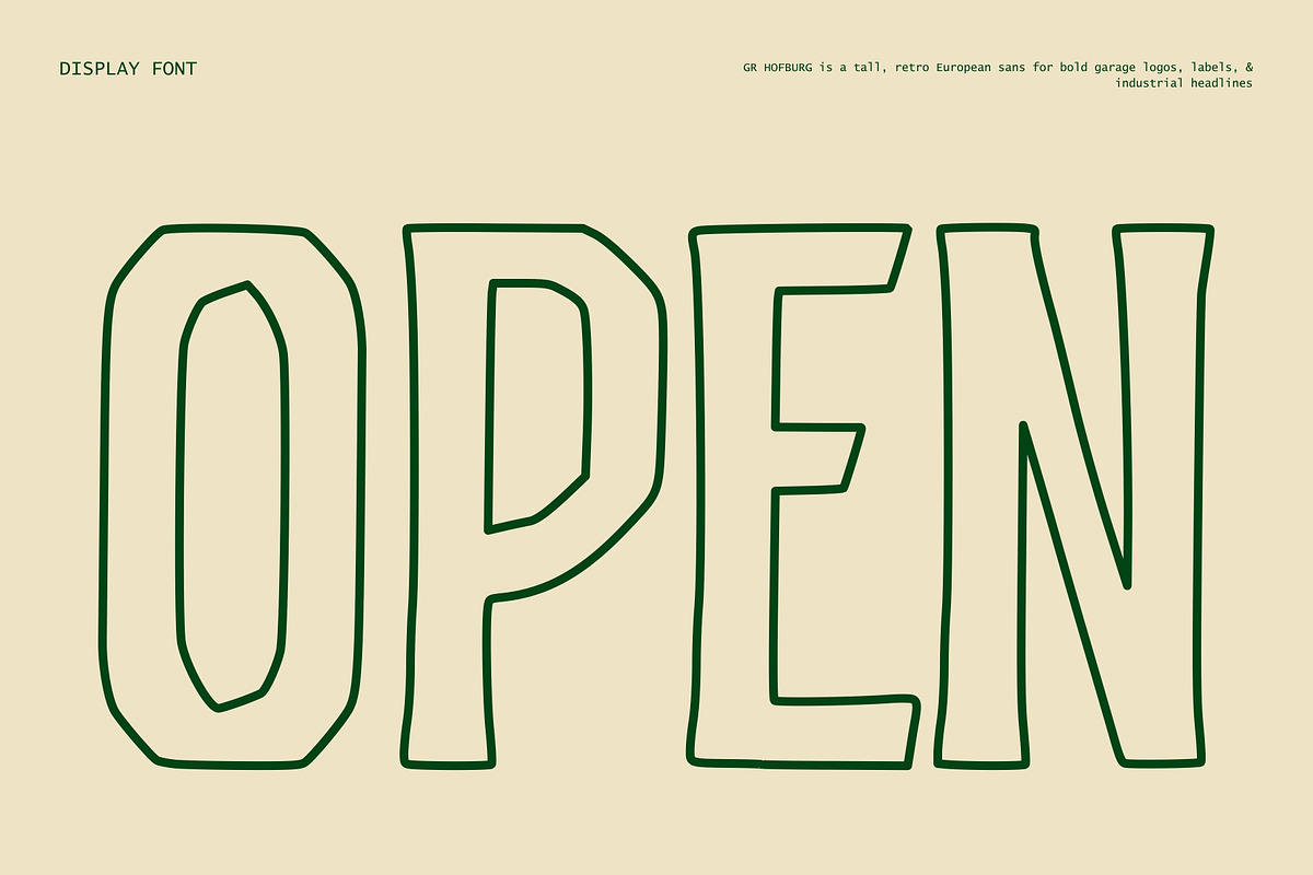GR HOFBURG – Retro Industrial, a Sans Serif Font by Garisman Std (Photo 6 of 11)
