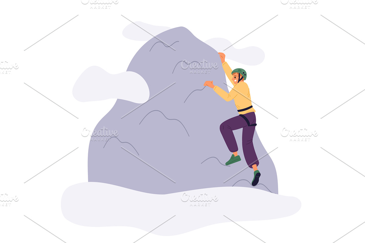 Male climber wearing safety helmet, a Sport Illustration by Vectorbuum