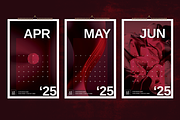 2025 Wall Calendar Dark Red Theme, a Stationery Template by Boris Cupac (Thumbnail 3 of 5)