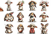 Funny Easter Lamb Bunny Clipart, an Illustration by DreamArtGraphic (Thumbnail 4 of 5)