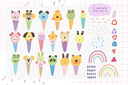 Ice cream animals collection., an Animal Illustration by Kira Konoshenko (Thumbnail 2 of 11)