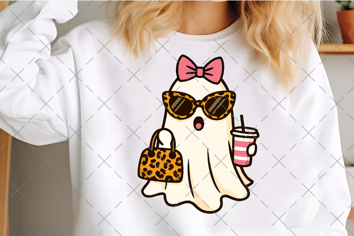 Ghost Leopard Coquette Halloween Png, an Illustration by Craft Nest (Photo 3 of 6)
