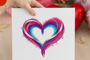 Heart Png, Brushstroke Valentines, an Illustration by Designking