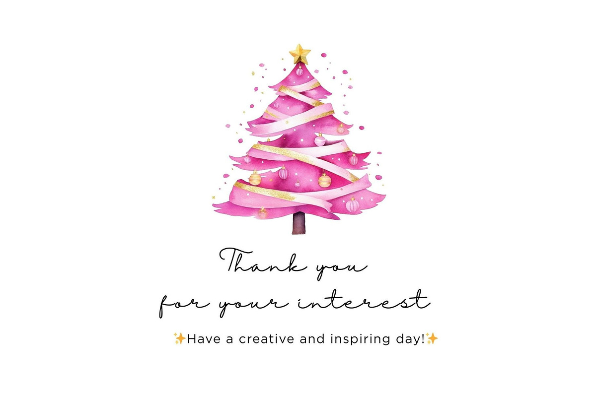 Pink Xmas Trees Clipart Bundle, an Illustration by Mashimara (Photo 4 of 4)