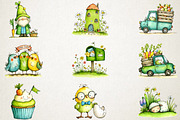 Whimsical Easter Clipart Bundle, an Illustration by RobertsArt (Thumbnail 4 of 5)