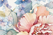 Watercolor flowers pink bloom set, a Decorative Illustration by Edith’s World (Thumbnail 17 of 19)