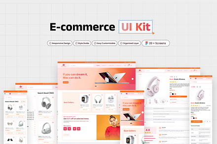 E-Commerce Figma Theme & Web App UI, an UI Kit Template by Bixproducts