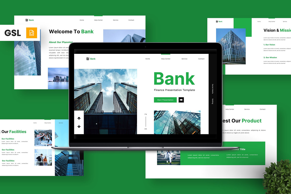 Bank - Finance Google Slide, a Presentation Template by Deepslide Studio (Photo 1 of 4)