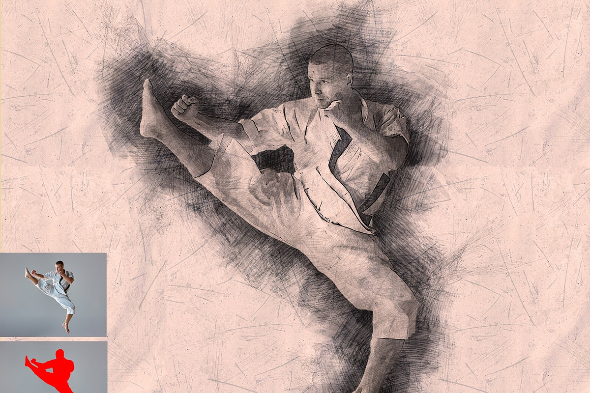 PRO SKETCH Photoshop Actions, an Action Add-On by MRI STUDIO (Photo 7 of 19)
