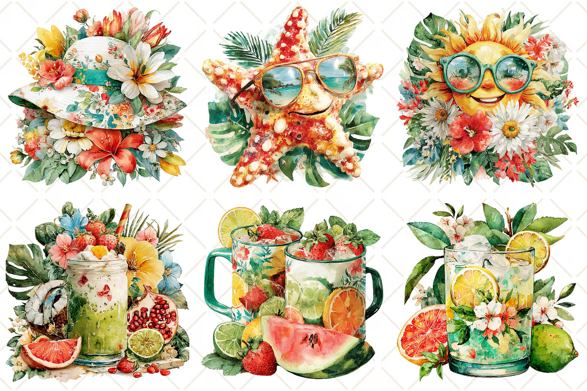 Cosy Summer Clipart Bundle, an Illustration by Black Bird Studio (Photo 3 of 5)
