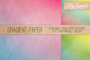 Gradient Paper Texture 12 Set, a Texture Graphic by Pip Sweet
