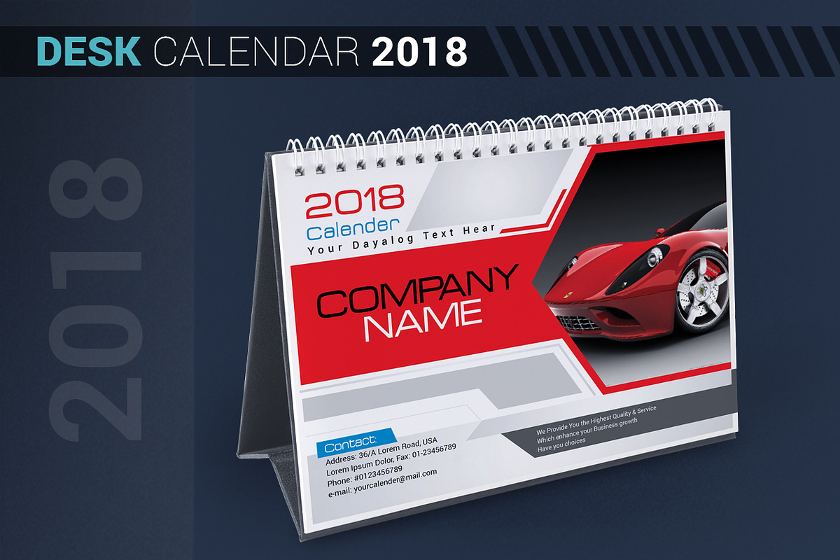 Desk Calendar 2018, a Stationery Template by artico (Photo 1 of 5)