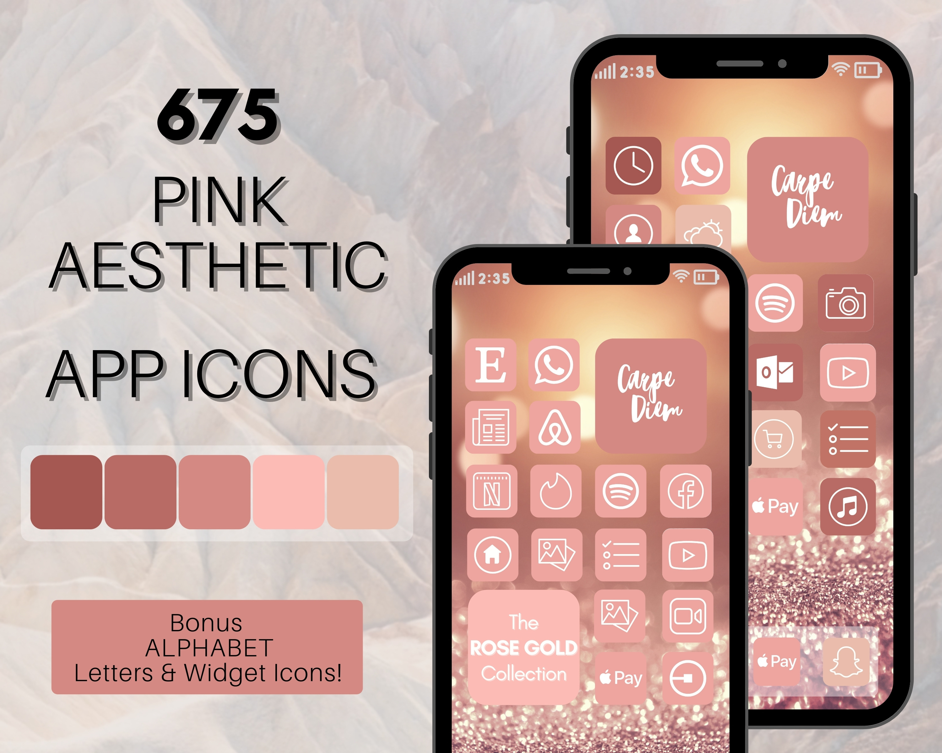Pink Aesthetic iOS 14 App Icon Theme, an Icon by Templatables