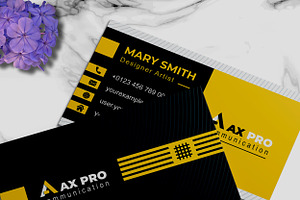 Yellow Color Business Card Template