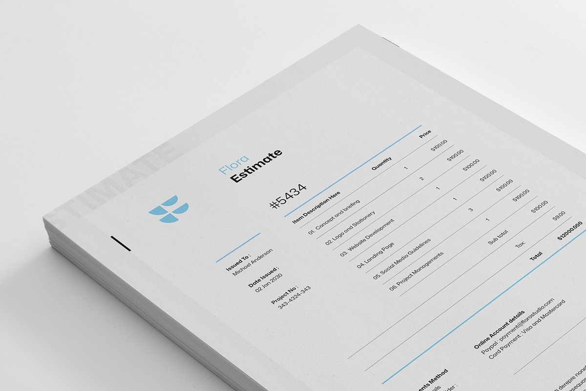 Invoice, Brief, Estimate, a Stationery Template by KreateTribe (Photo 6 of 7)