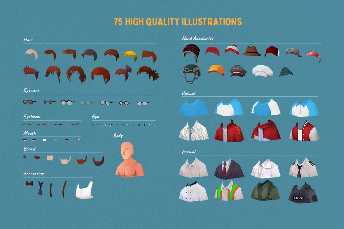 Character Potrait Generator/Creator, an Illustration by tomatstudio (Photo 2 of 6)