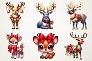 Santa’s Sleigh & Reindeer Watercolor, an Illustration by RobertsArt (Thumbnail 4 of 6)