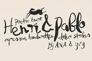 HENRI & PABLO paintbrush font, a Handwritten Font by ana & yvy