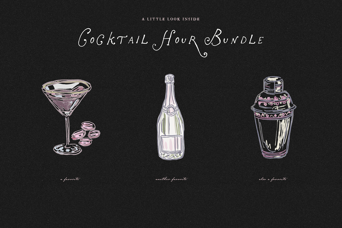 Wedding Cocktail Clipart, Bar Sign, a Food Illustration by The October Creative (Photo 4 of 16)