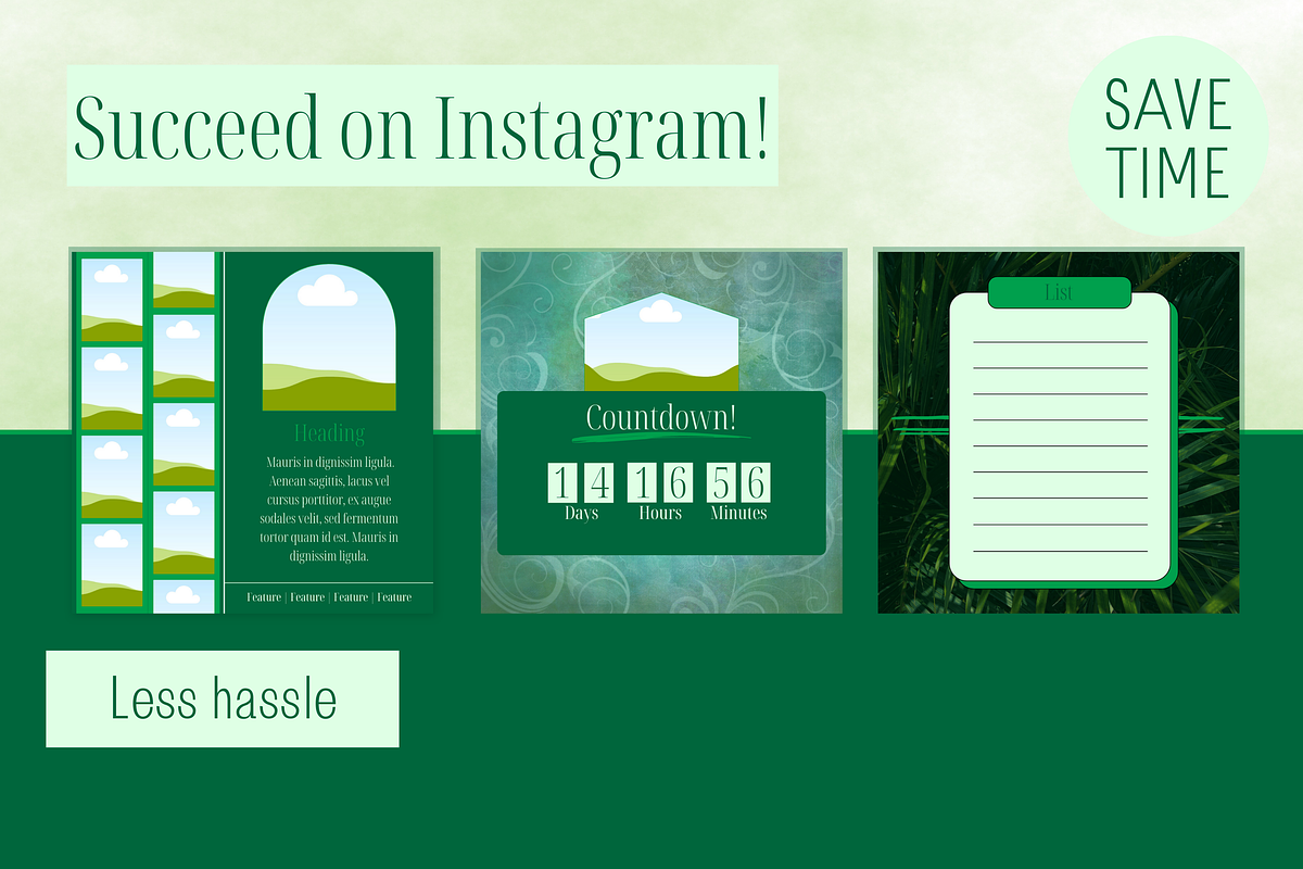 455 Canva Green Instagram Template, a Social Media Template by Emerald Eyes Design (Photo 8 of 12)