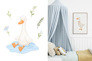 Cute goose illustrations and pattern, an Animal Illustration by ElenaPlatovaArt (Thumbnail 19 of 20)