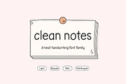 Clean Notes - Neat Handwriting Font, a Handwritten Font by Kaya Fonts (Thumbnail 1 of 20)