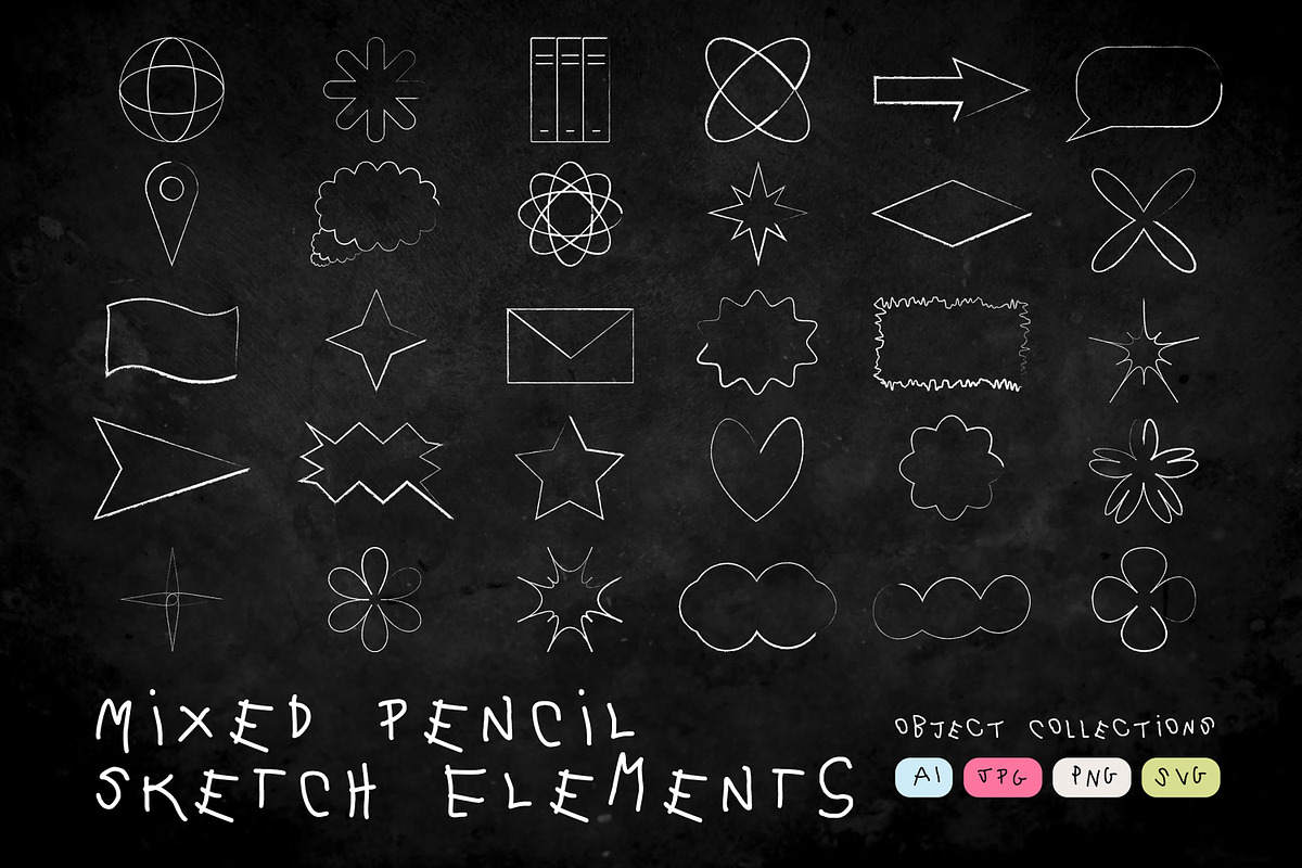 Mixed Pencil Sketch Elements, a Background Graphic by Pitchlook.Studio (Photo 1 of 3)