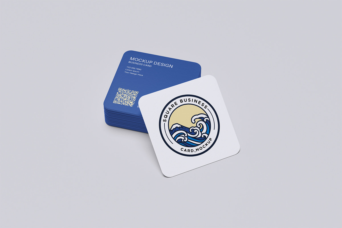 Square Business Card Mockup, a Product Mockup by Riel Concept (Photo 2 of 5)