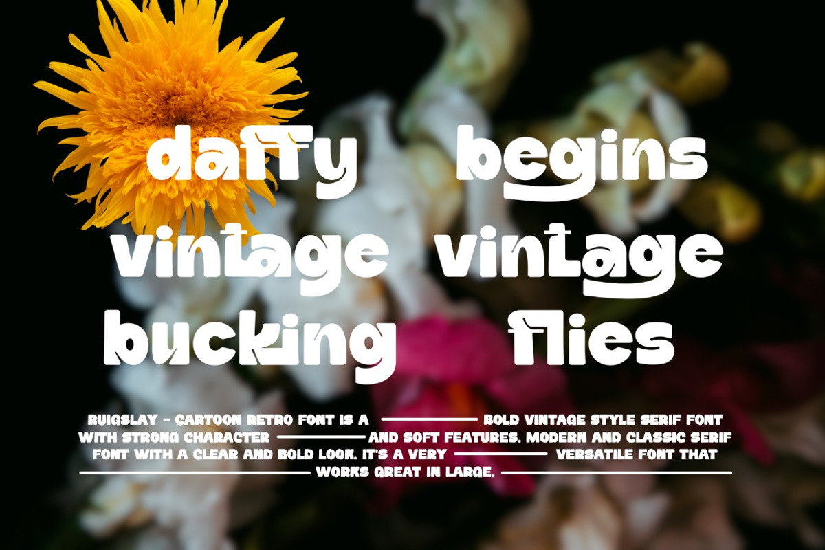 Daffiys - Cartoon Retro Font, a Sans Serif Font by Dhabee (Photo 15 of 16)