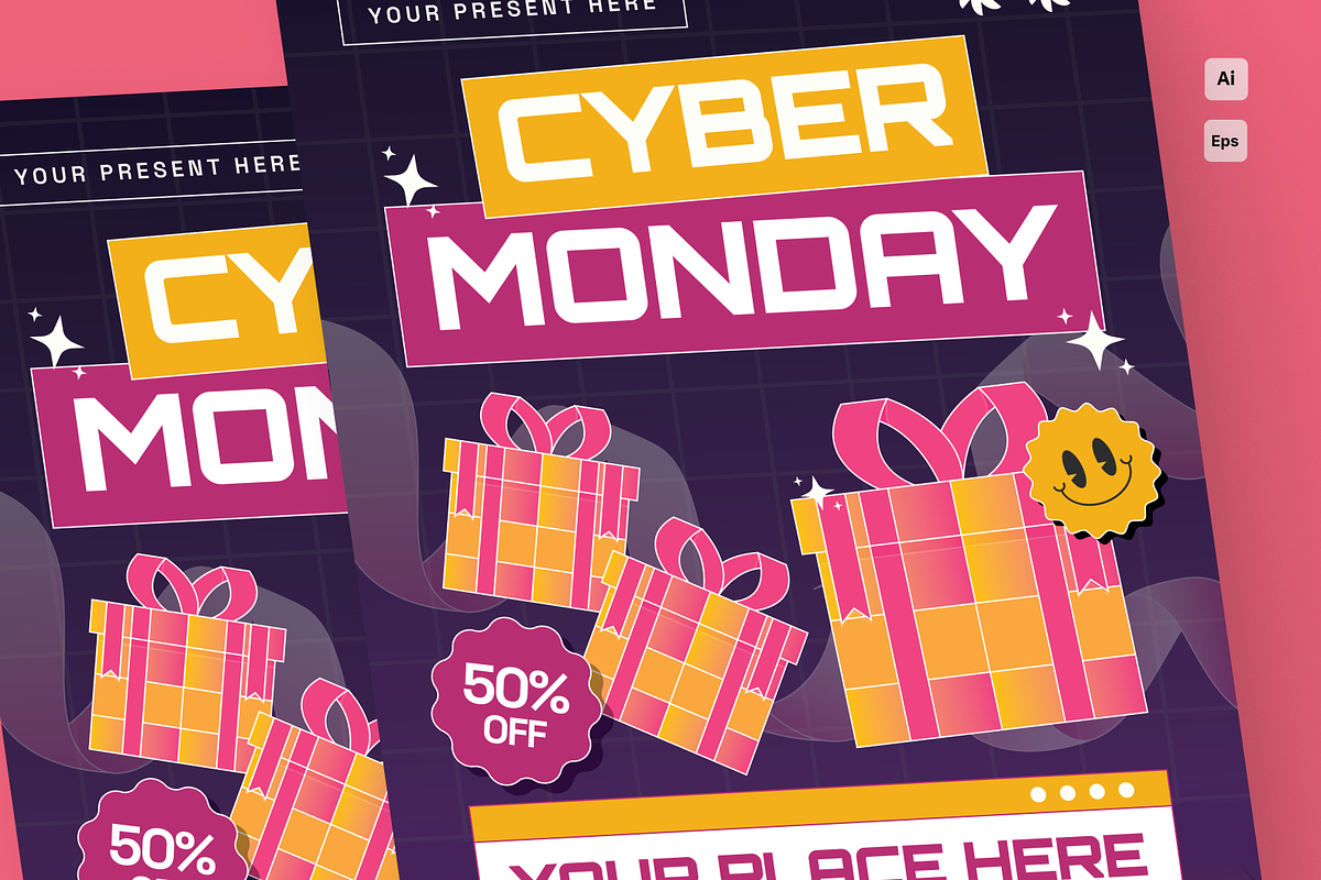 Cyber Monday Tech Sale Flyer Set, a Flyer Template by MMPixelCraft (Photo 3 of 4)