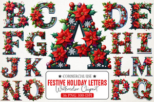 Festive Holiday Letters Collection, an Illustration by RobertsArt