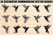 Decorative Floral Hummingbird Bundle, an Illustration by jahid234 (Thumbnail 1 of 31)