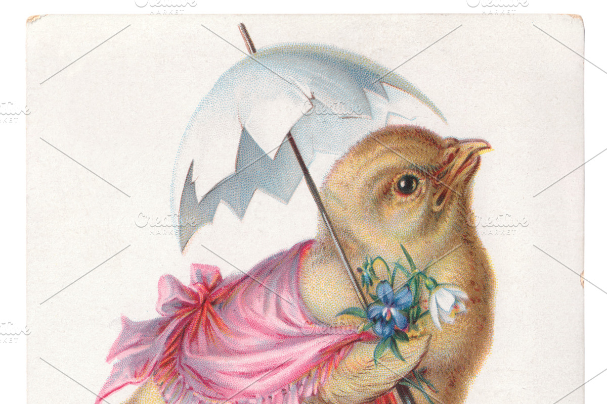 easter greetings, chicken lady, a Decorative Illustration by Betty Nane