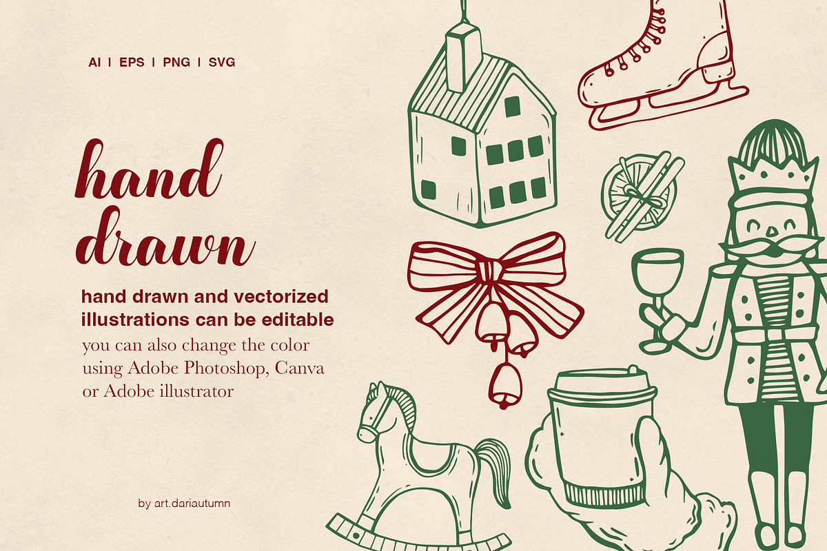 Whimsical Christmas Illustration Set, a Seasonal Illustration by Art Dari Autumn (Photo 10 of 16)