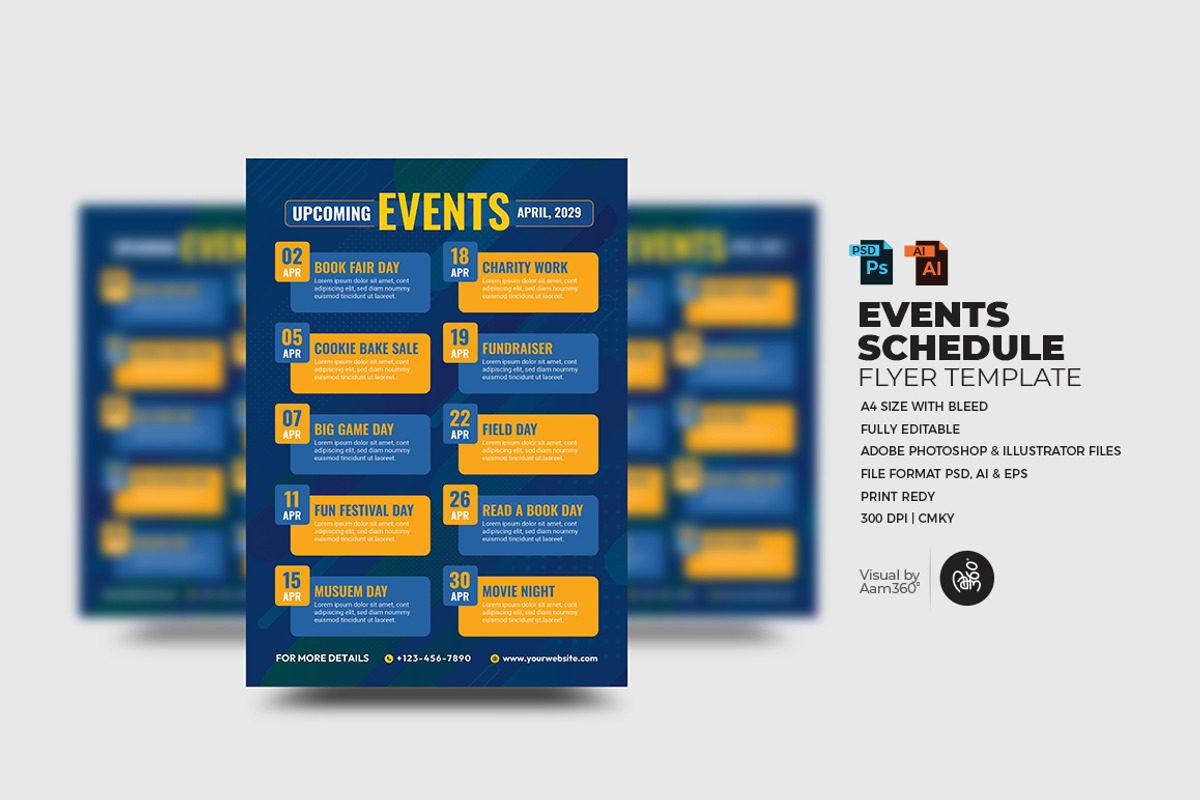 Events Schedule Flyer Template, a Flyer Template by Aam360 (Photo 1 of 3)